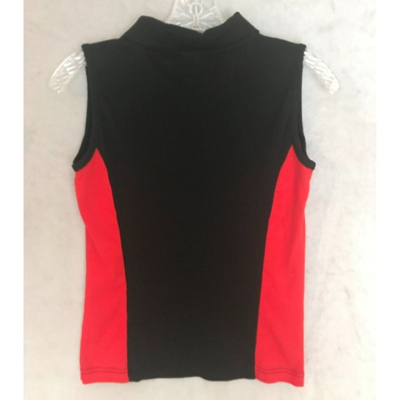 Womens 2014 Daytona Beach Bobber Motorcycle 1/4 Zip Vest Glitter Red/Black Large - Picture 2 of 5